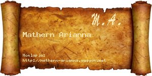 Mathern Arianna névjegykártya